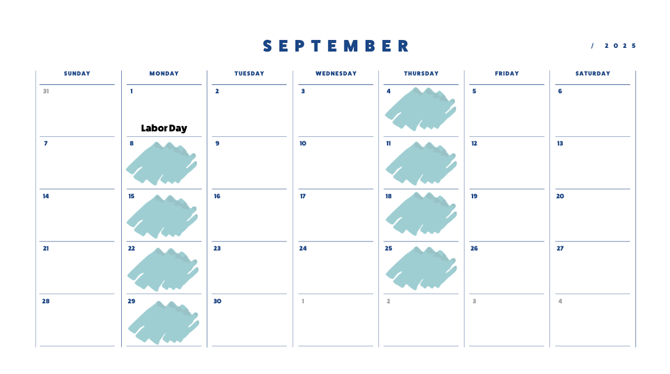 Sept. AZ State Laundry Calendar
