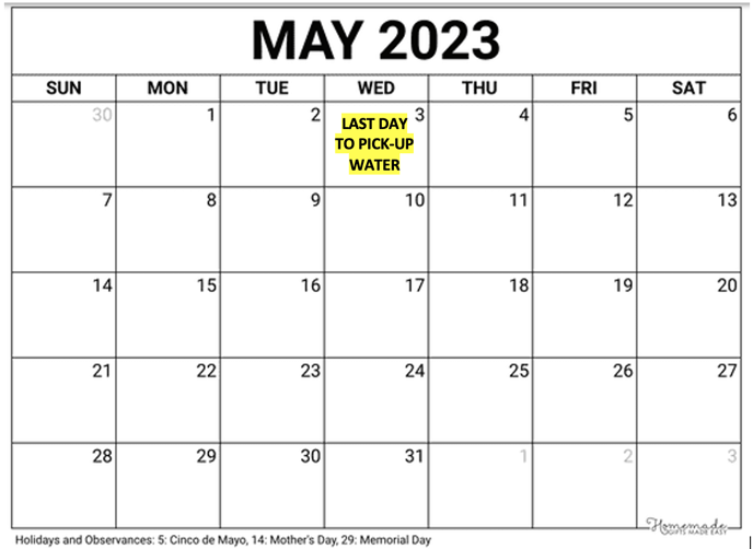 LA Waters - May Schedule